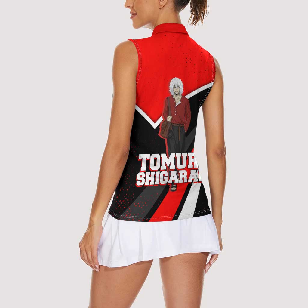 Tomura Shigaraki My Hero Academia Women Sleeveless Polo Shirt Anime Grunge Splatter Graphic Style