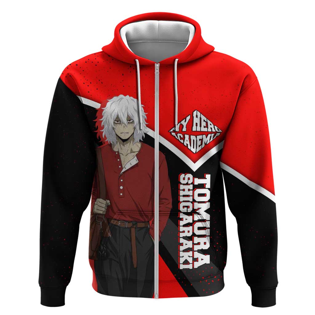 Tomura Shigaraki My Hero Academia Zip Hoodie Anime Grunge Splatter Graphic Style