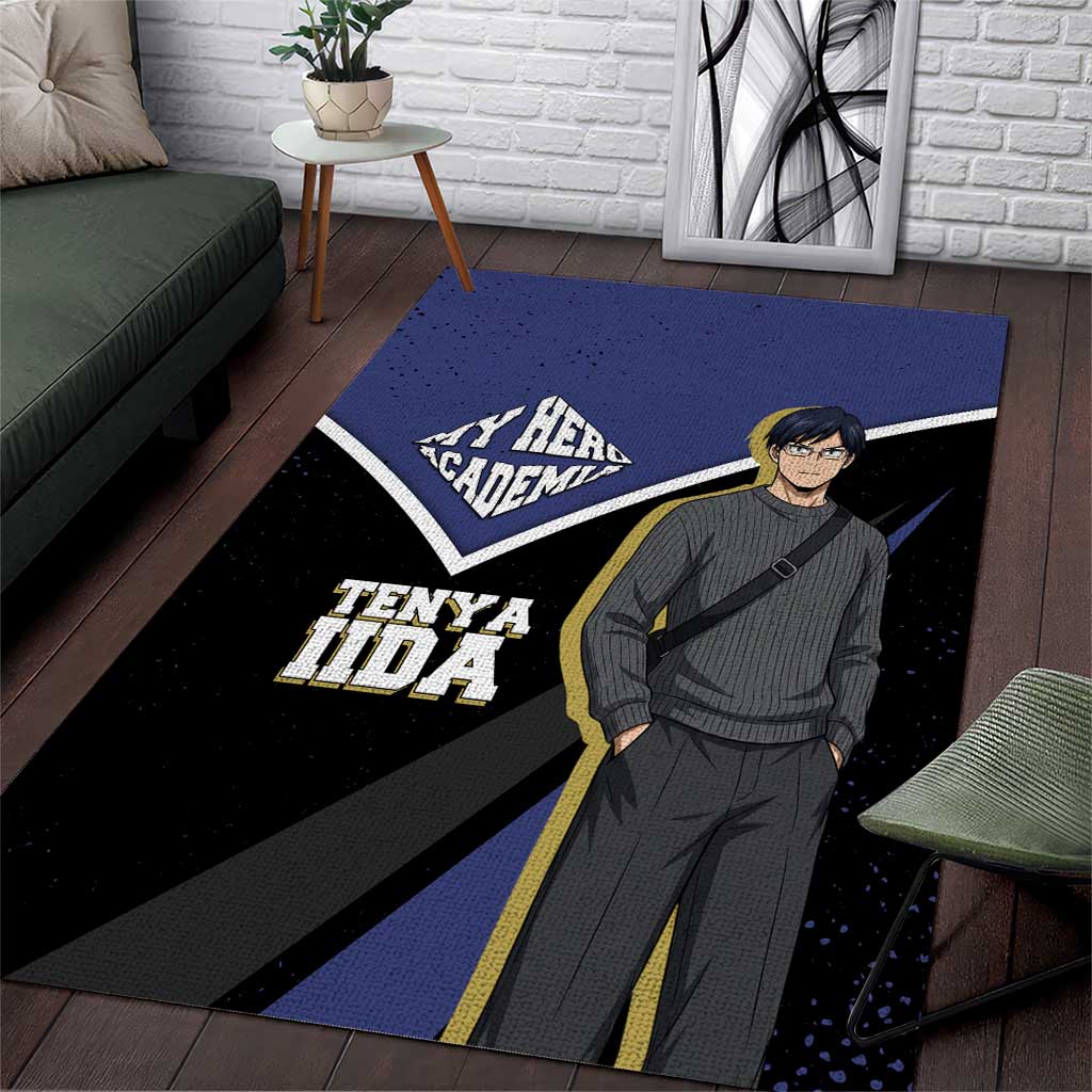Tenya Iida My Hero Academia Area Rug Anime Grunge Splatter Graphic Style
