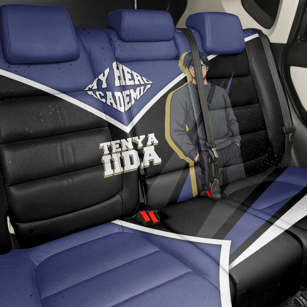 Tenya Iida My Hero Academia Back Car Seat Cover Anime Grunge Splatter Graphic Style