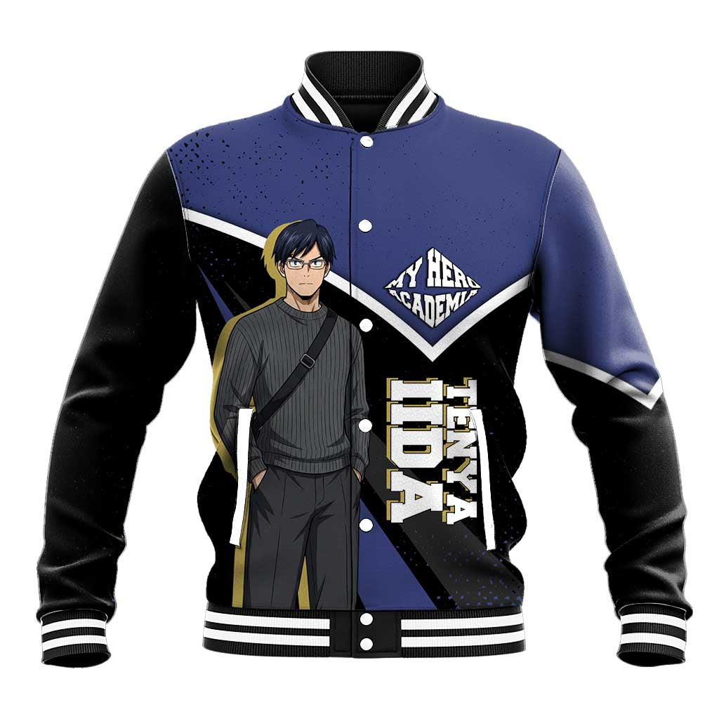 Tenya Iida My Hero Academia Baseball Jacket Anime Grunge Splatter Graphic Style
