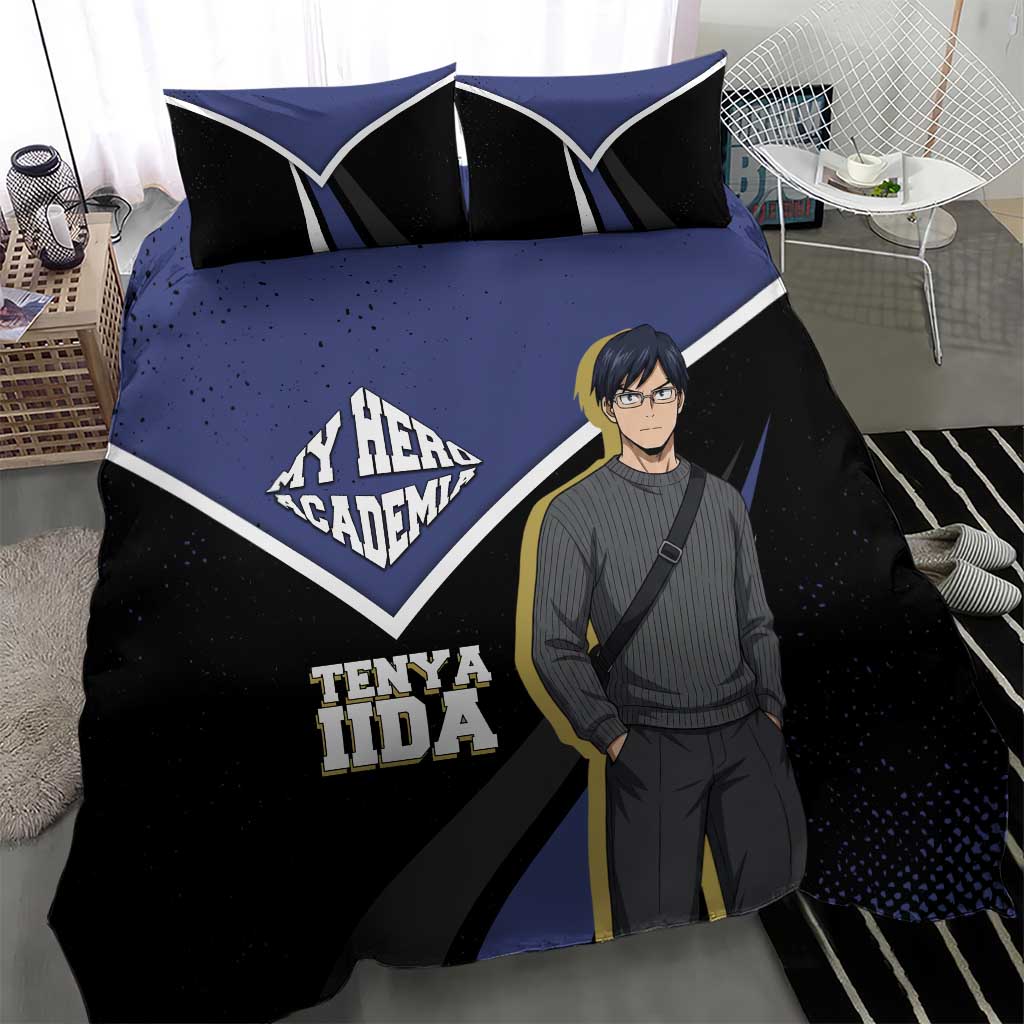 Tenya Iida My Hero Academia Bedding Set Anime Grunge Splatter Graphic Style