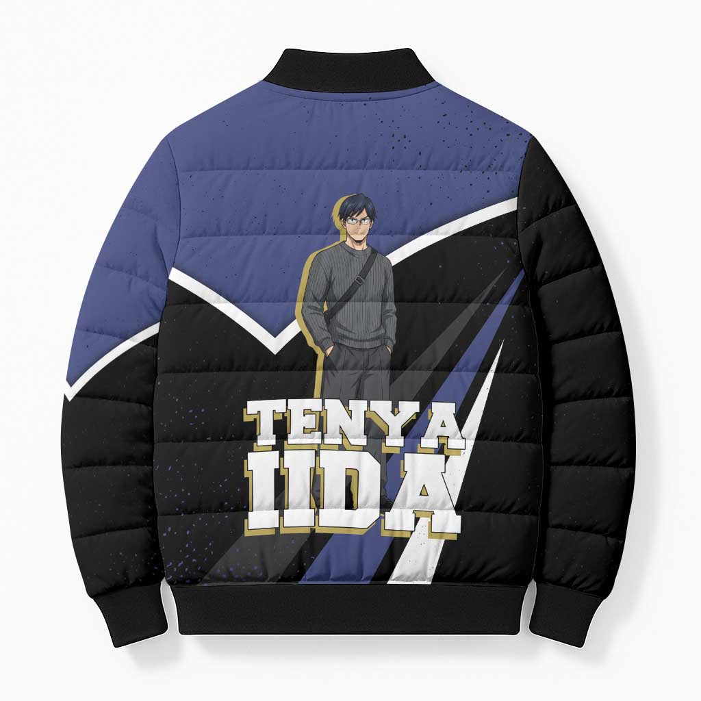 Tenya Iida My Hero Academia Bomber Puffer Jacket Anime Grunge Splatter Graphic Style