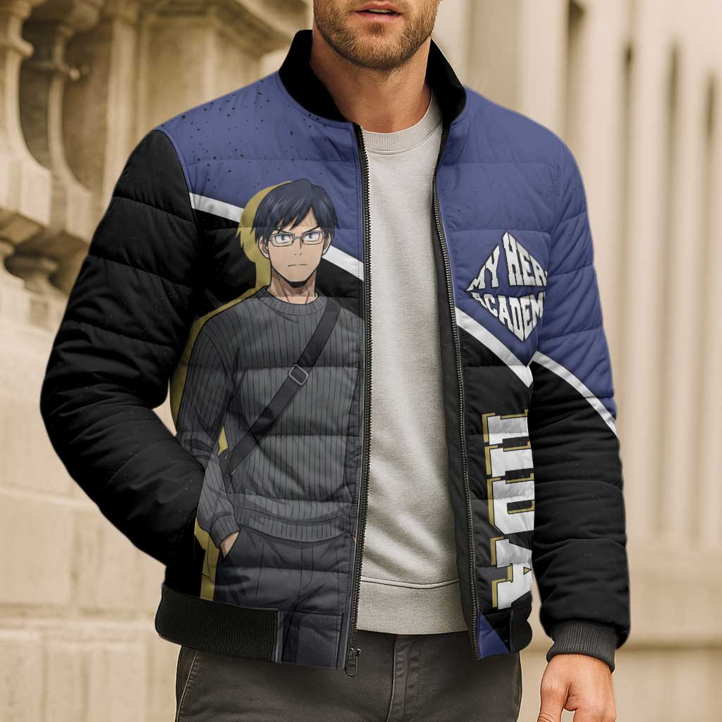 Tenya Iida My Hero Academia Bomber Puffer Jacket Anime Grunge Splatter Graphic Style