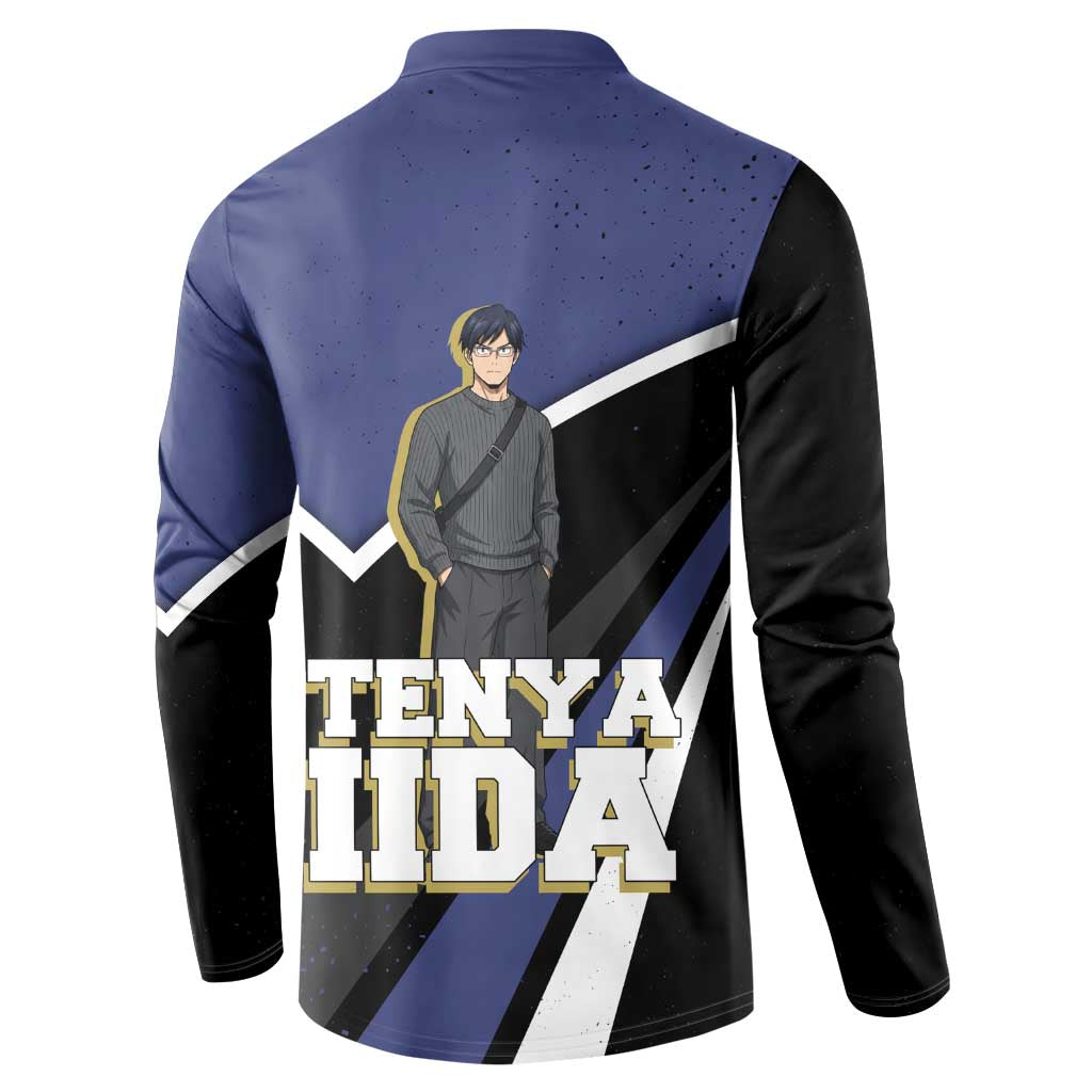 Tenya Iida My Hero Academia Button Sweatshirt Anime Grunge Splatter Graphic Style