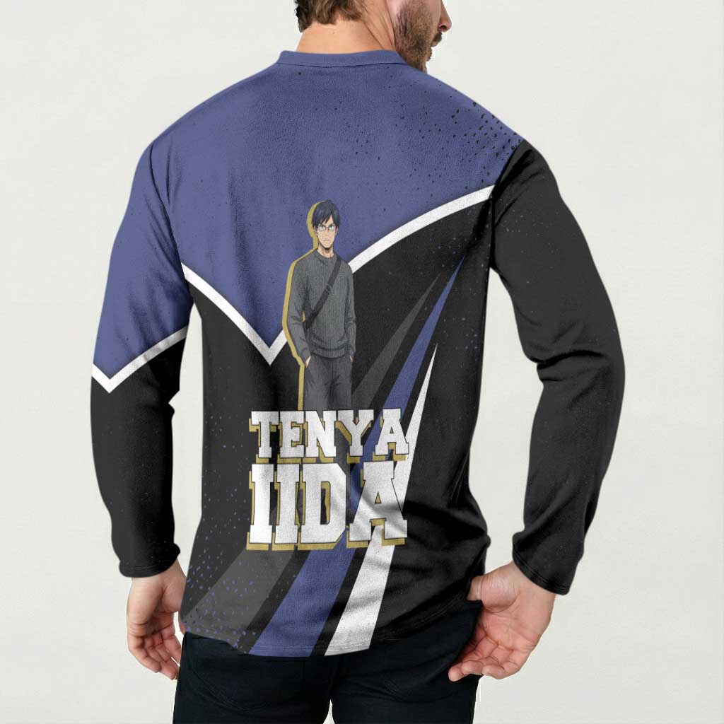 Tenya Iida My Hero Academia Button Sweatshirt Anime Grunge Splatter Graphic Style