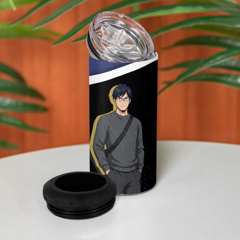 Tenya Iida My Hero Academia 4 in 1 Can Cooler Tumbler Anime Grunge Splatter Graphic Style