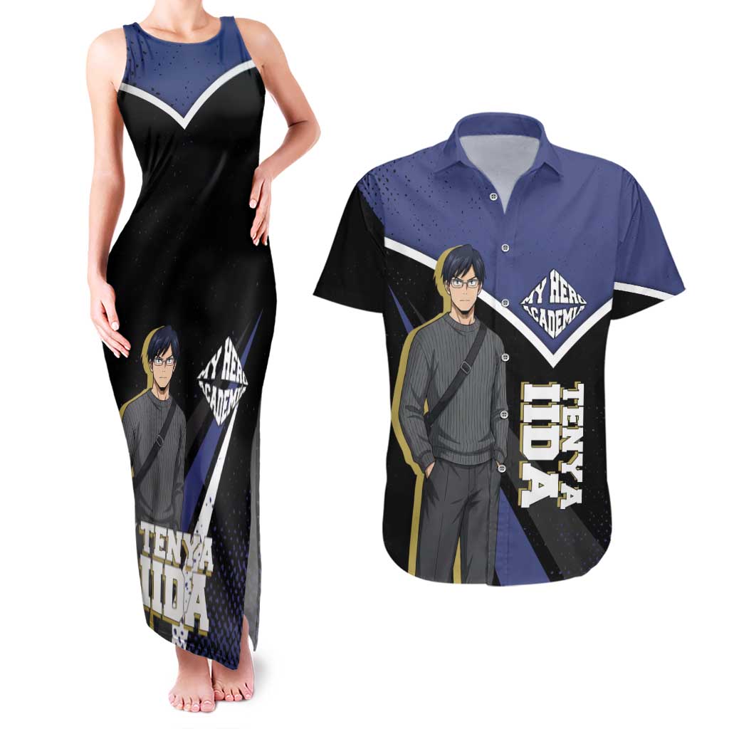 Tenya Iida My Hero Academia Couples Matching Tank Maxi Dress and Hawaiian Shirt Anime Grunge Splatter Graphic Style