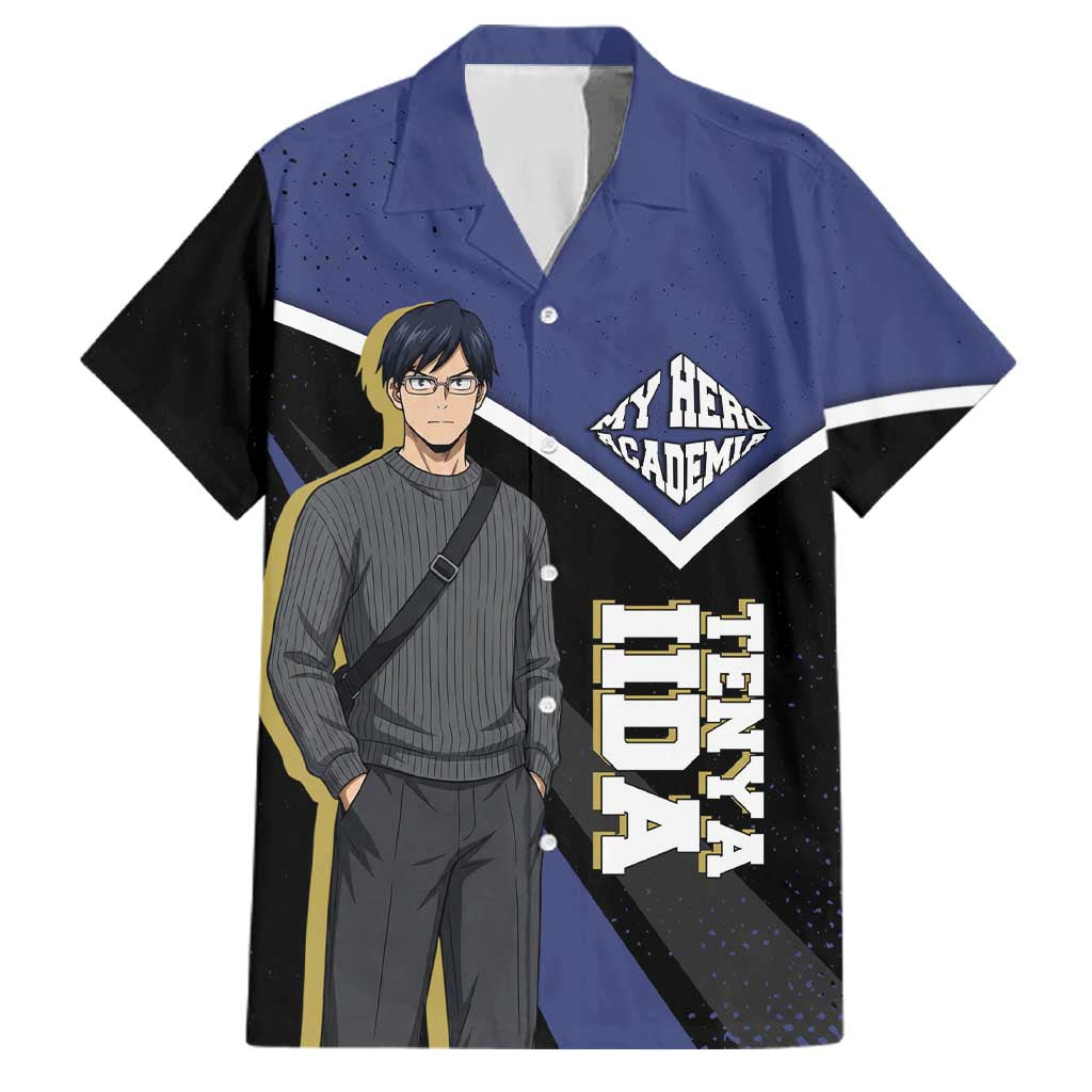 Tenya Iida My Hero Academia Family Matching Long Sleeve Bodycon Dress and Hawaiian Shirt Anime Grunge Splatter Graphic Style