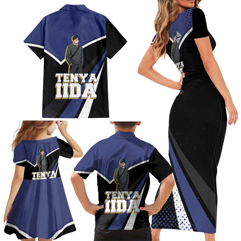 Tenya Iida My Hero Academia Family Matching Short Sleeve Bodycon Dress and Hawaiian Shirt Anime Grunge Splatter Graphic Style