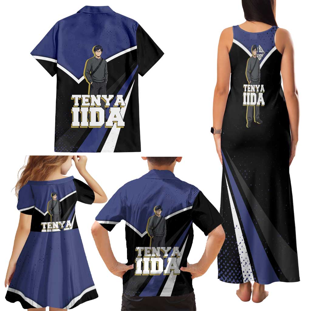 Tenya Iida My Hero Academia Family Matching Tank Maxi Dress and Hawaiian Shirt Anime Grunge Splatter Graphic Style