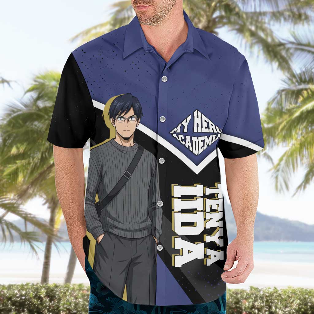 Tenya Iida My Hero Academia Hawaiian Shirt Anime Grunge Splatter Graphic Style