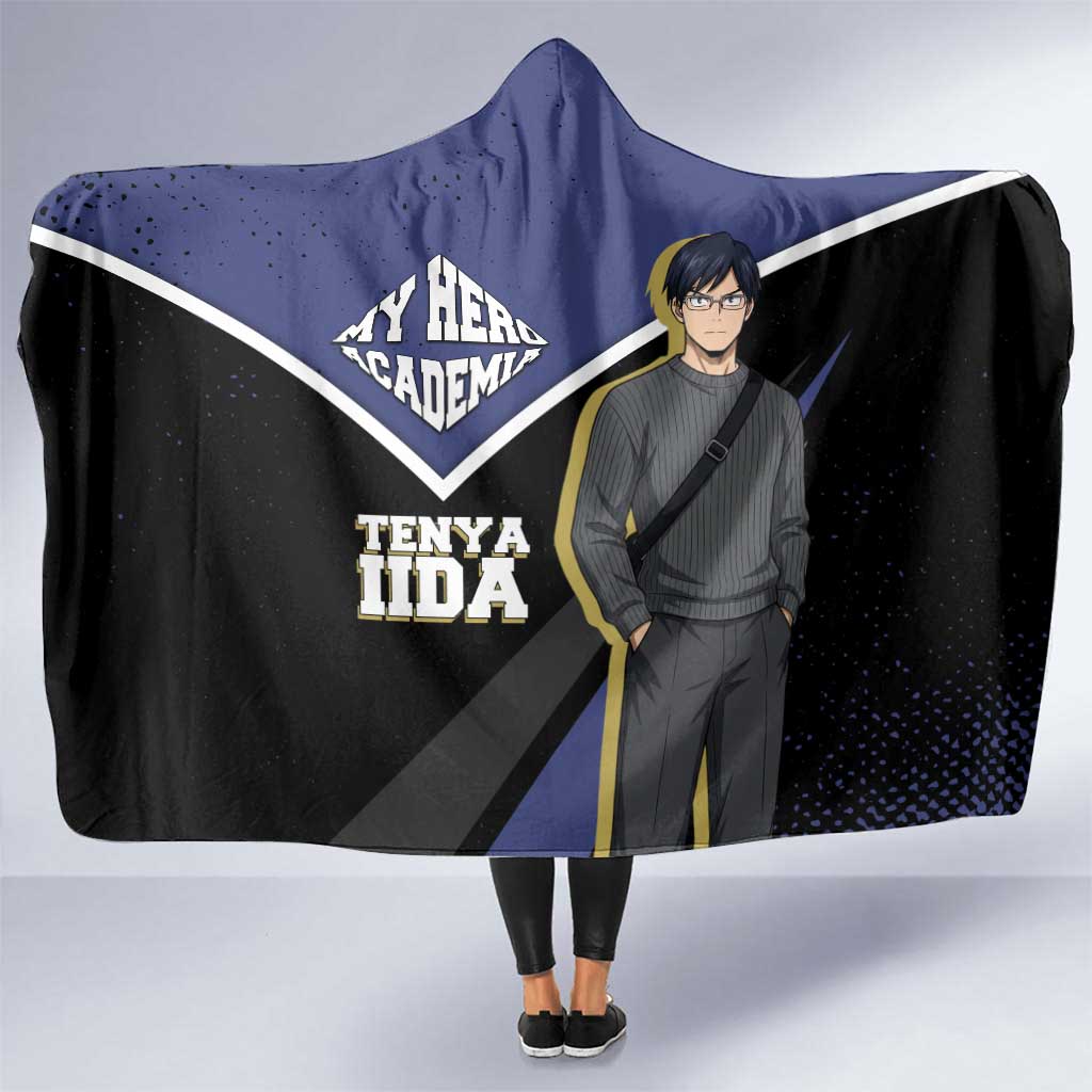 Tenya Iida My Hero Academia Hooded Blanket Anime Grunge Splatter Graphic Style