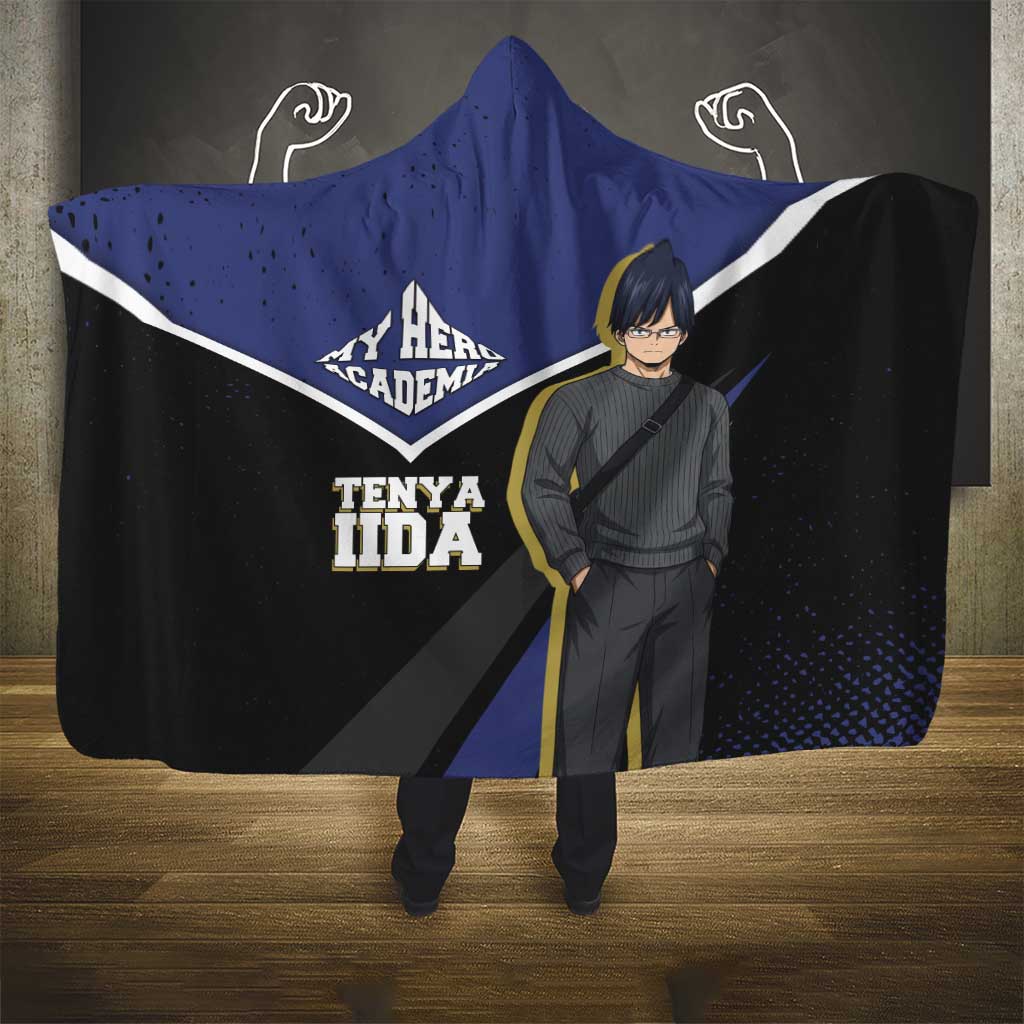 Tenya Iida My Hero Academia Hooded Blanket Anime Grunge Splatter Graphic Style