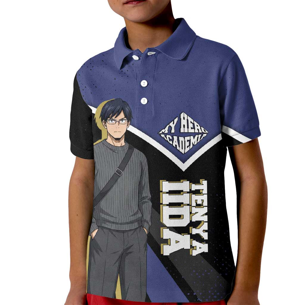 Tenya Iida My Hero Academia Kid Polo Shirt Anime Grunge Splatter Graphic Style
