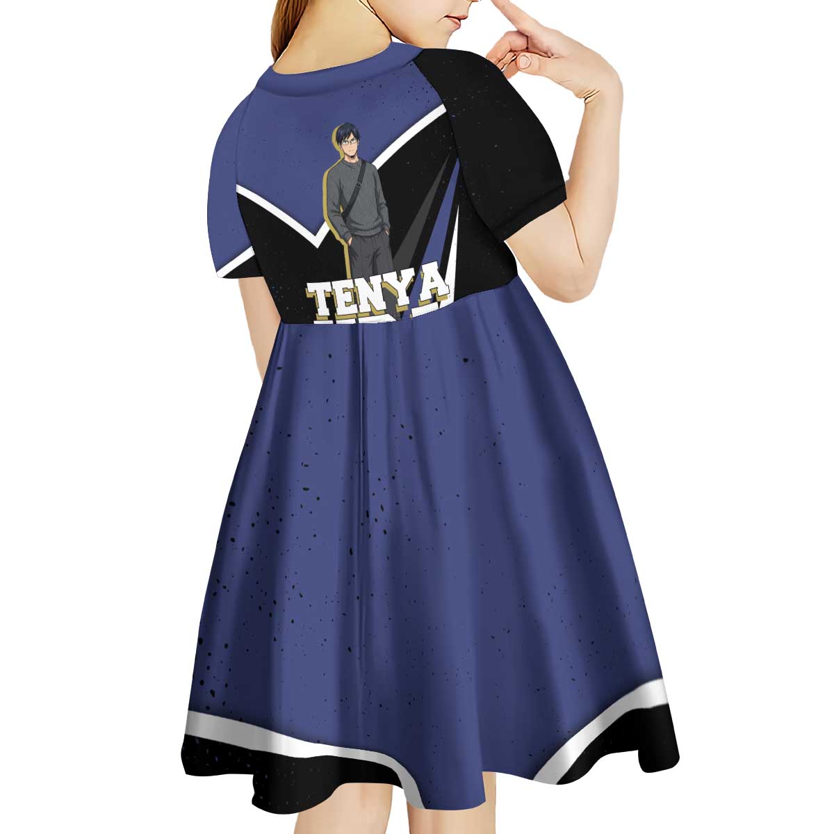 Tenya Iida My Hero Academia Kid Short Sleeve Dress Anime Grunge Splatter Graphic Style