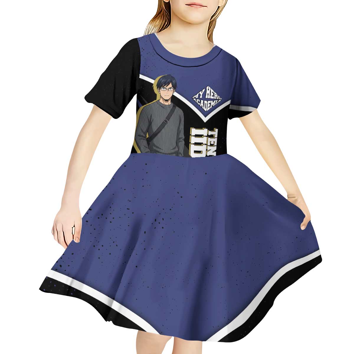 Tenya Iida My Hero Academia Kid Short Sleeve Dress Anime Grunge Splatter Graphic Style