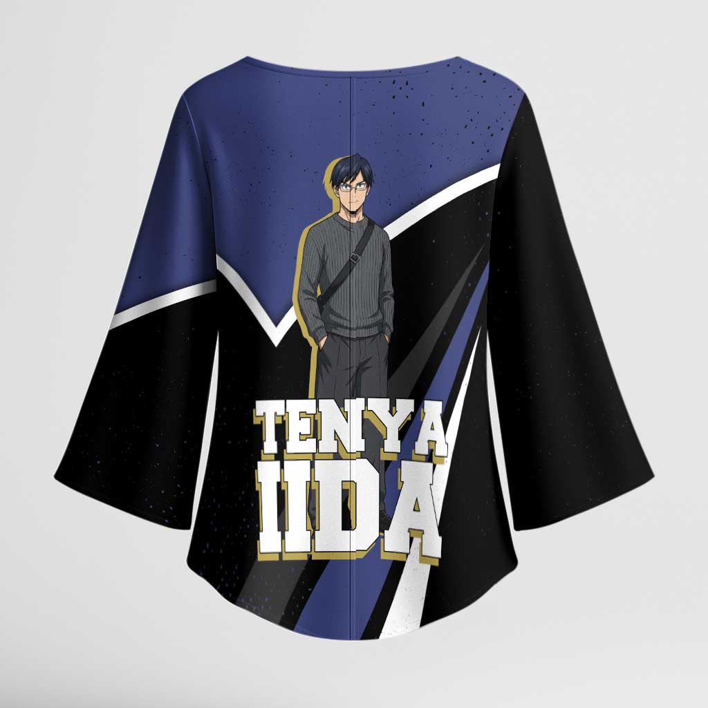 Tenya Iida My Hero Academia Kimono Sleeve Blouse Anime Grunge Splatter Graphic Style