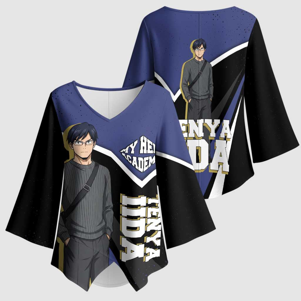Tenya Iida My Hero Academia Kimono Sleeve Blouse Anime Grunge Splatter Graphic Style