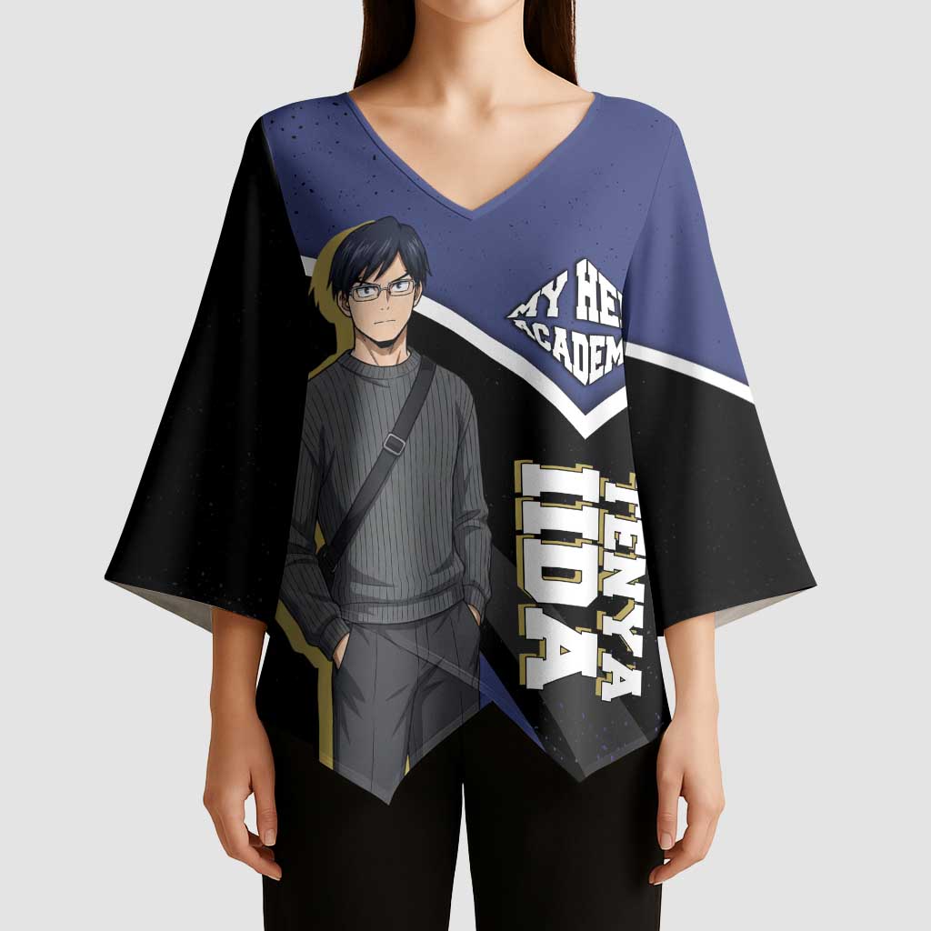 Tenya Iida My Hero Academia Kimono Sleeve Blouse Anime Grunge Splatter Graphic Style