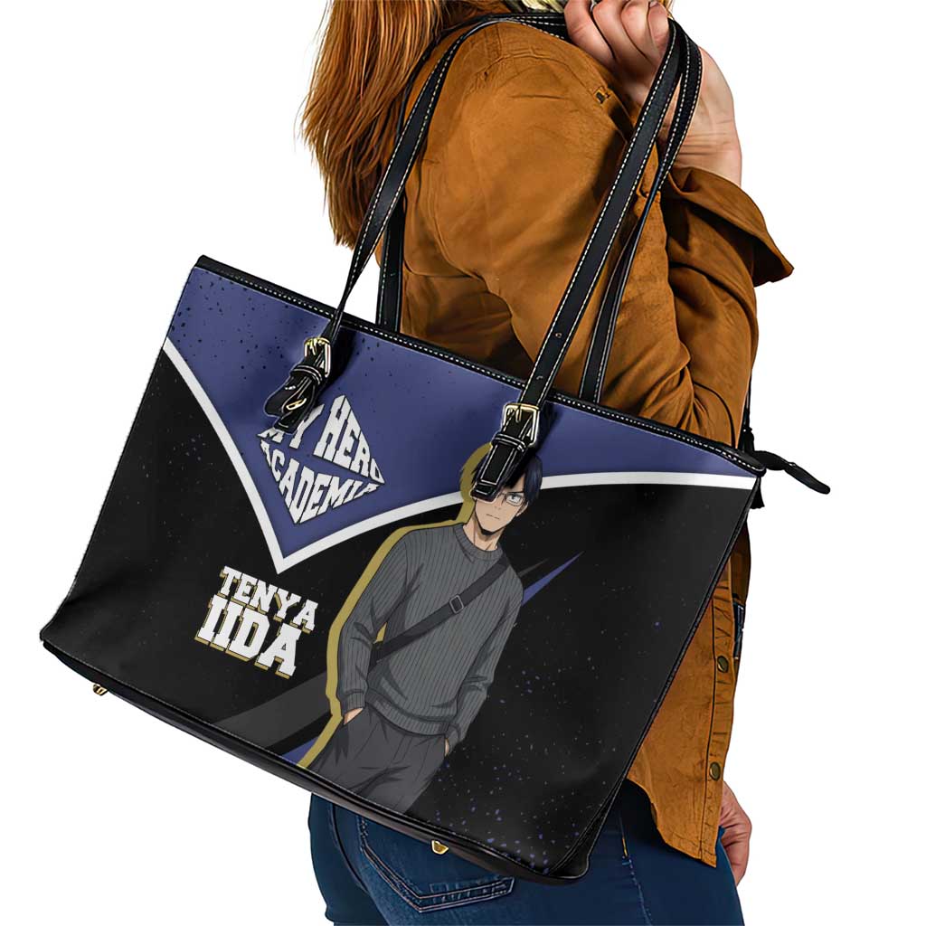 Tenya Iida My Hero Academia Leather Tote Bag Anime Grunge Splatter Graphic Style