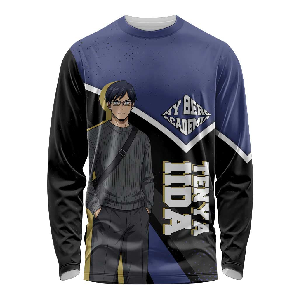 Tenya Iida My Hero Academia Long Sleeve Shirt Anime Grunge Splatter Graphic Style