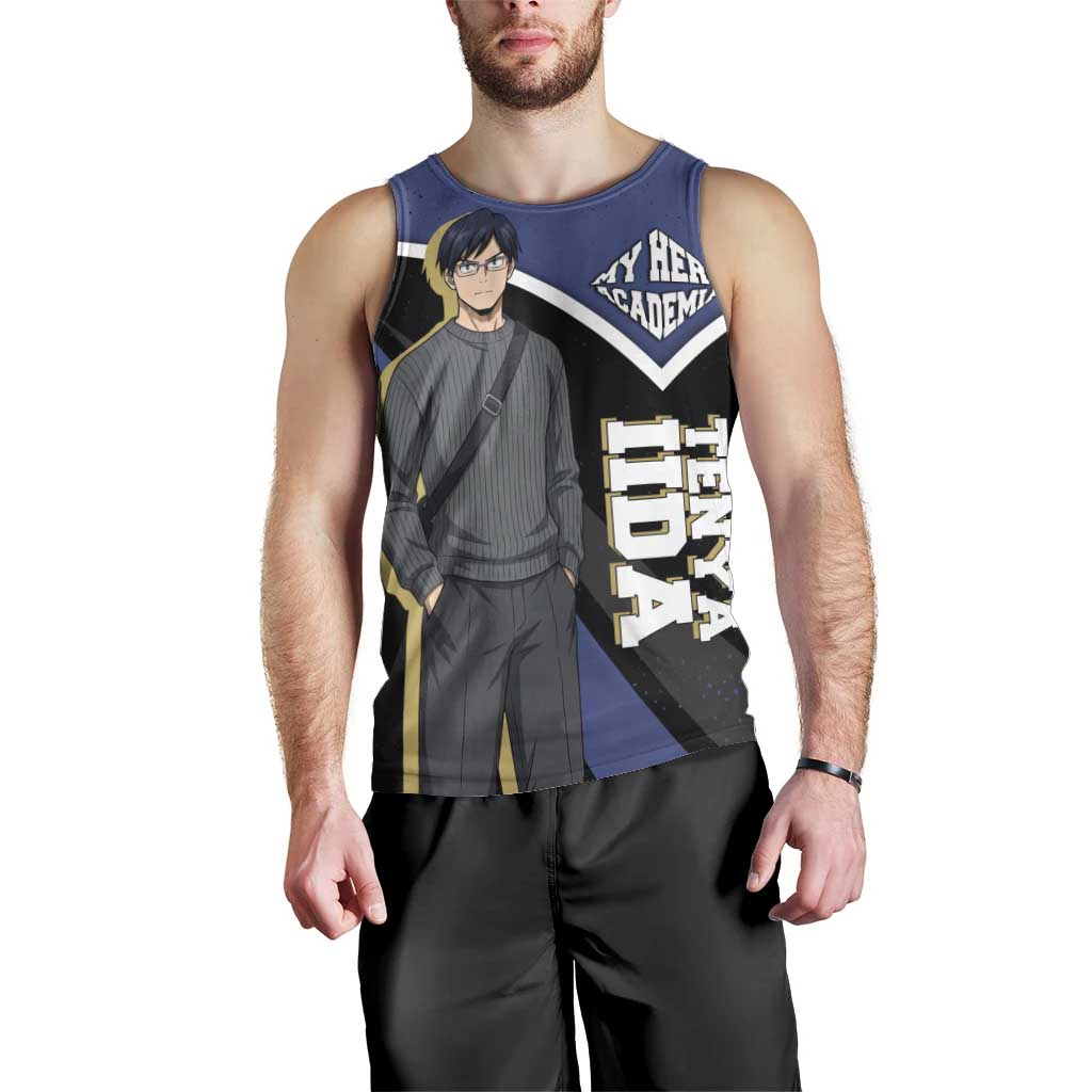 Tenya Iida My Hero Academia Men Tank Top Anime Grunge Splatter Graphic Style