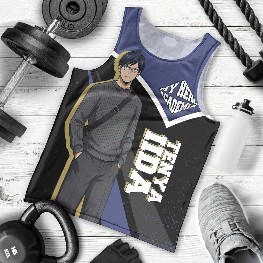 Tenya Iida My Hero Academia Men Tank Top Anime Grunge Splatter Graphic Style