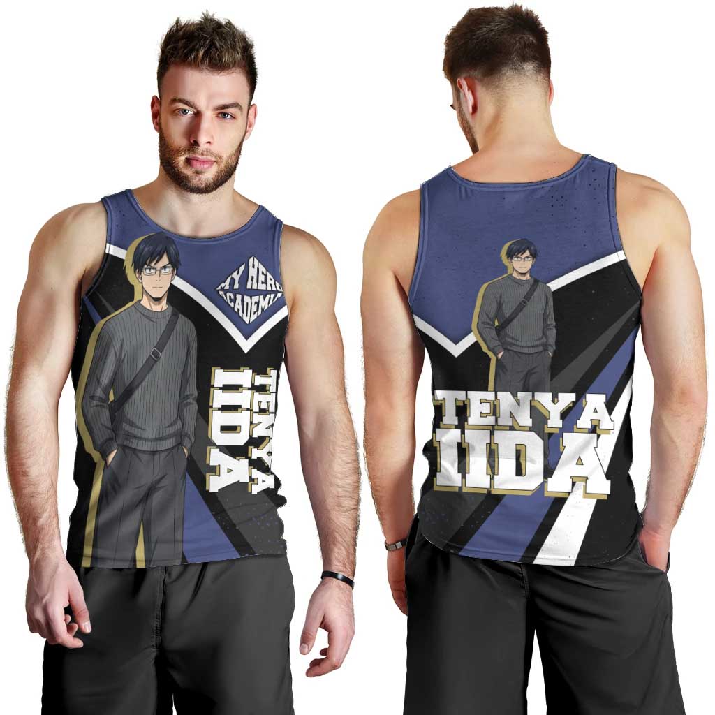 Tenya Iida My Hero Academia Men Tank Top Anime Grunge Splatter Graphic Style