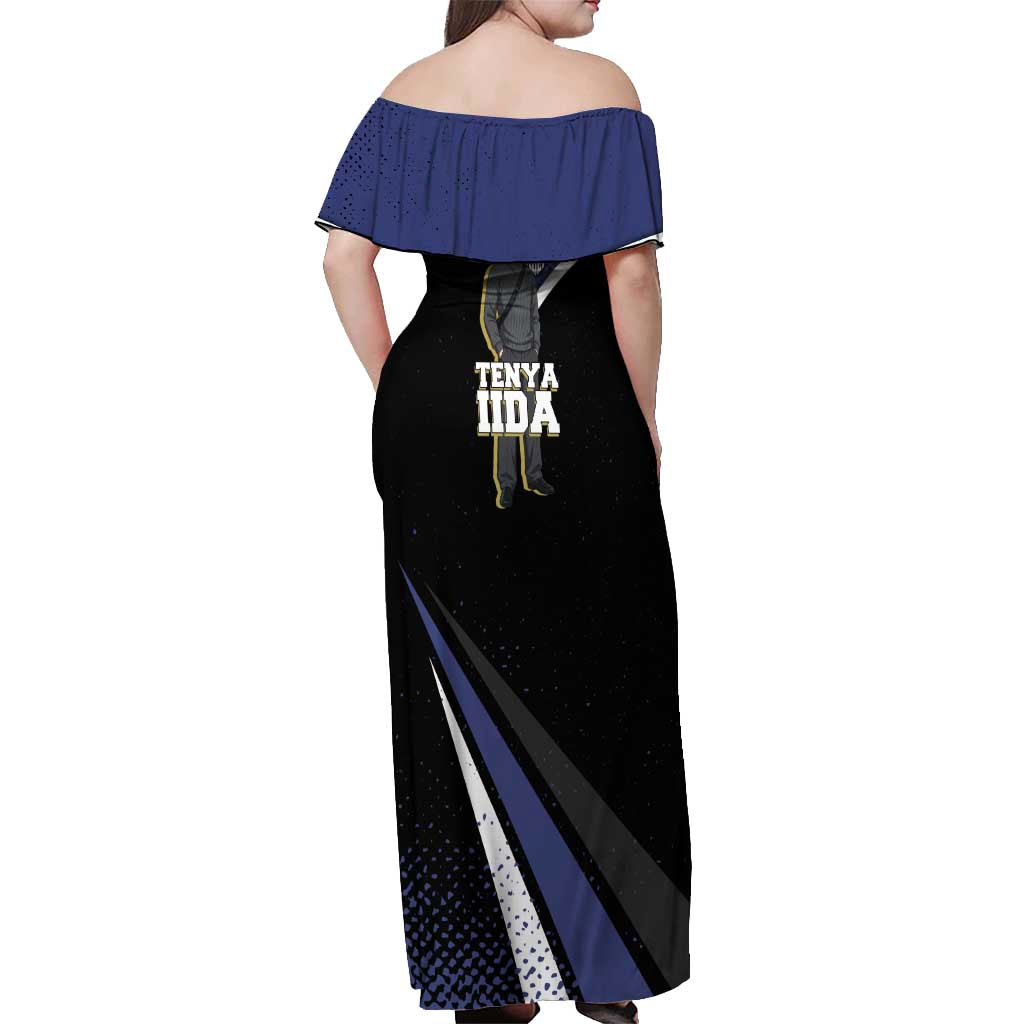 Tenya Iida My Hero Academia Off Shoulder Maxi Dress Anime Grunge Splatter Graphic Style