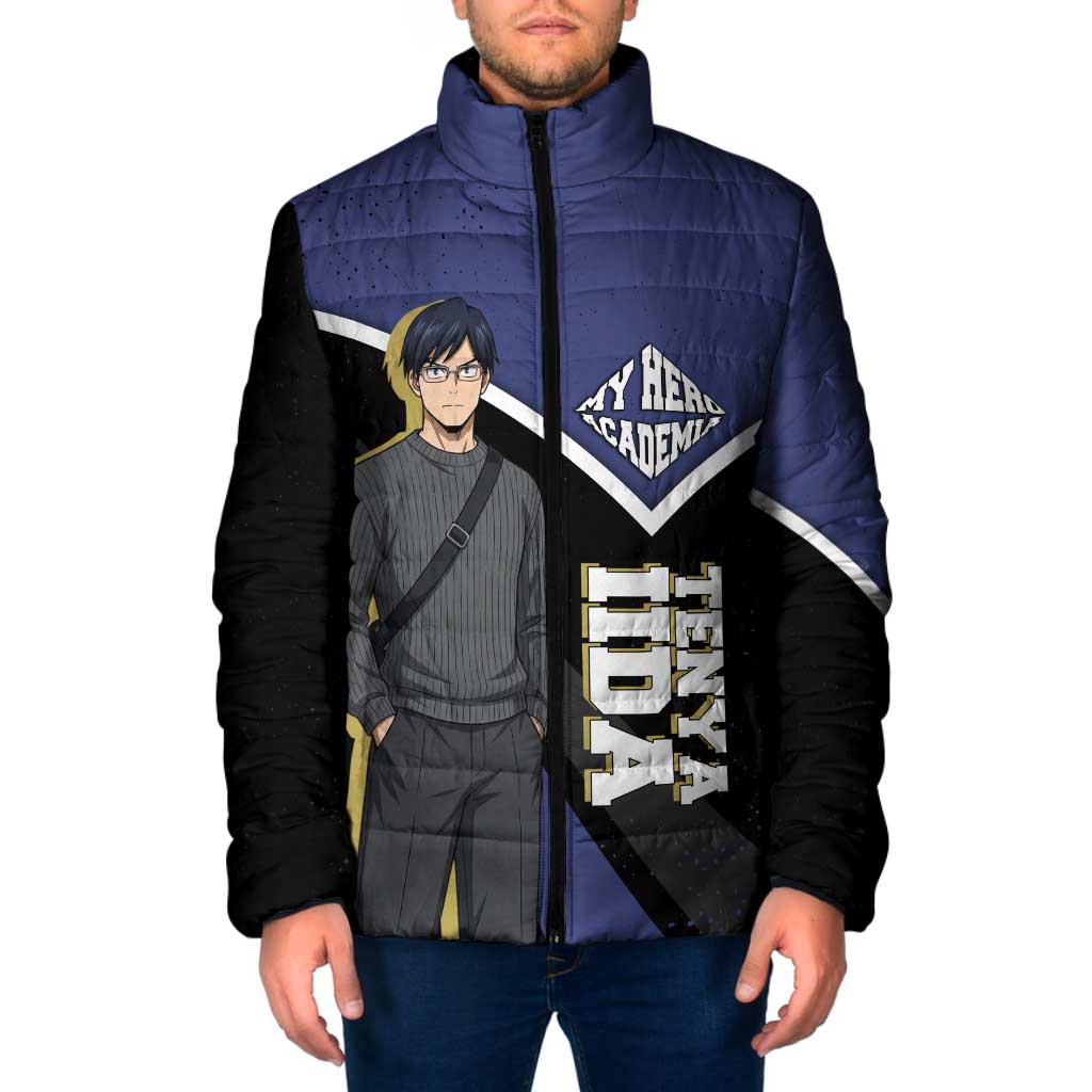 Tenya Iida My Hero Academia Padded Jacket Anime Grunge Splatter Graphic Style
