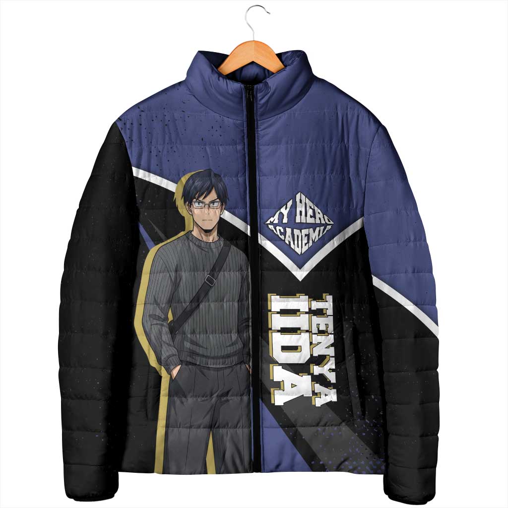 Tenya Iida My Hero Academia Padded Jacket Anime Grunge Splatter Graphic Style