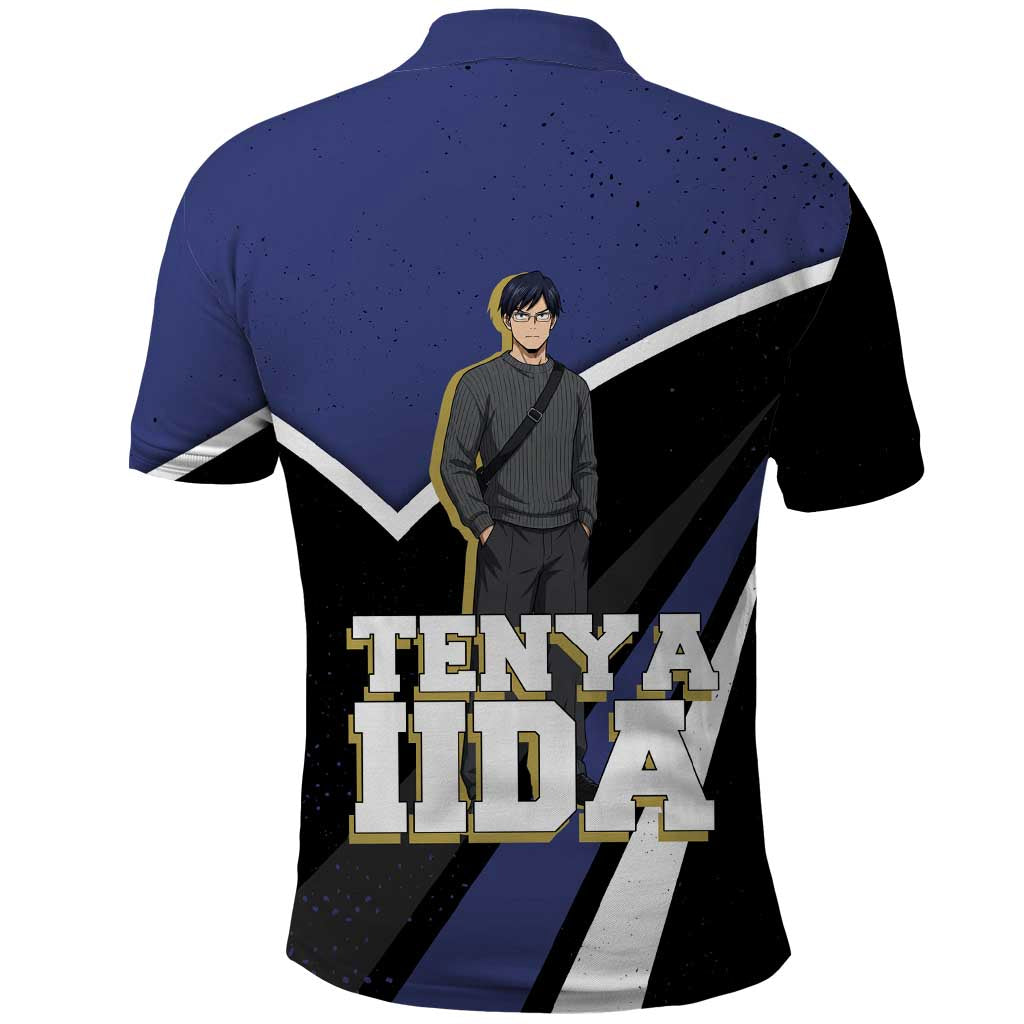Tenya Iida My Hero Academia Polo Shirt Anime Grunge Splatter Graphic Style