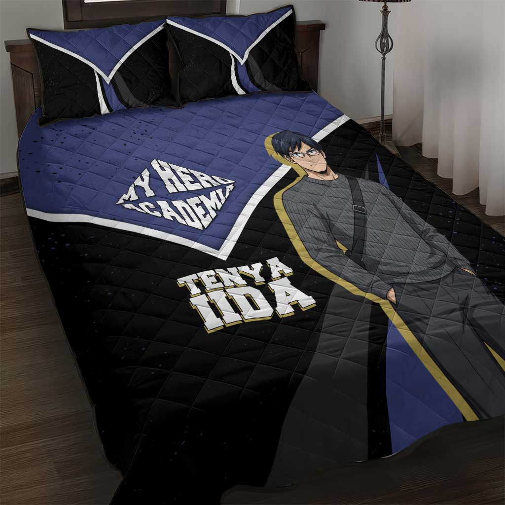 Tenya Iida My Hero Academia Quilt Bed Set Anime Grunge Splatter Graphic Style