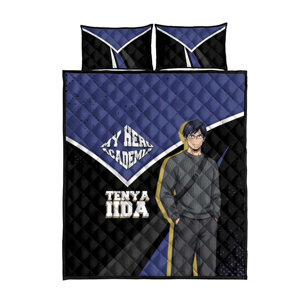 Tenya Iida My Hero Academia Quilt Bed Set Anime Grunge Splatter Graphic Style