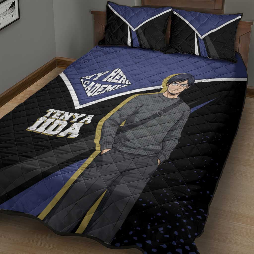 Tenya Iida My Hero Academia Quilt Bed Set Anime Grunge Splatter Graphic Style