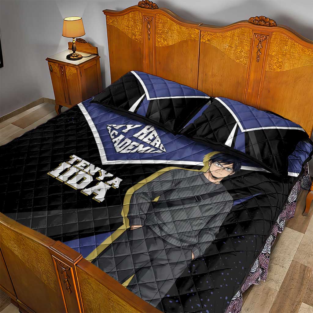 Tenya Iida My Hero Academia Quilt Bed Set Anime Grunge Splatter Graphic Style