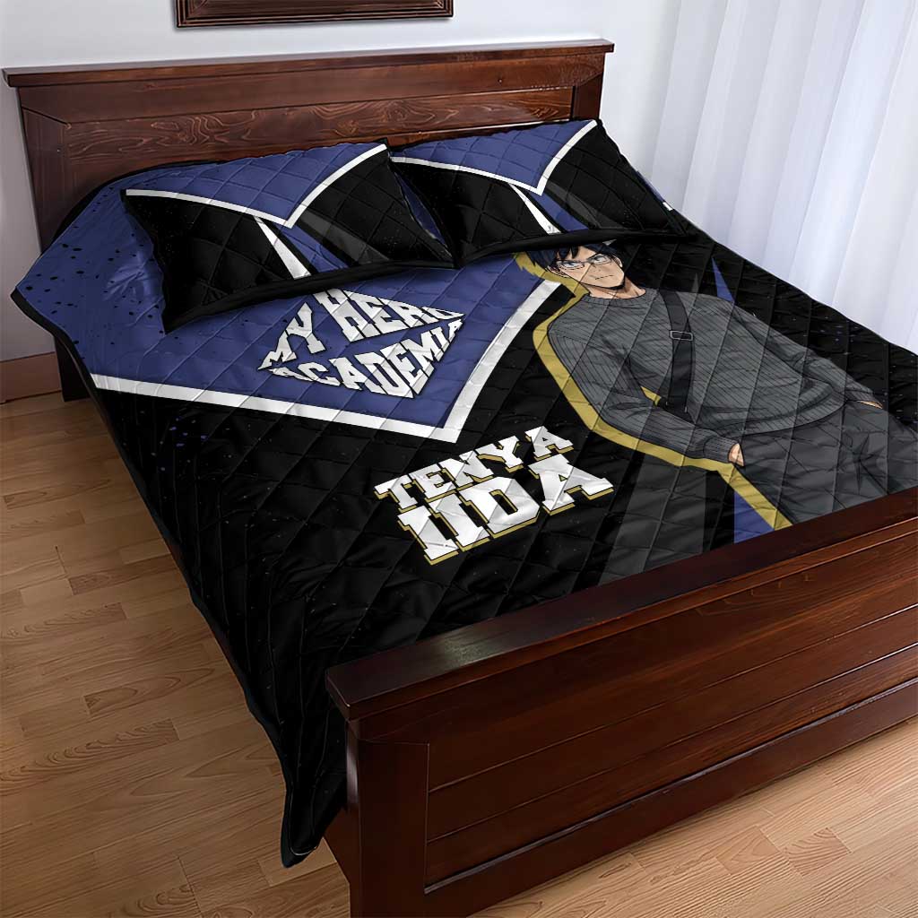 Tenya Iida My Hero Academia Quilt Bed Set Anime Grunge Splatter Graphic Style