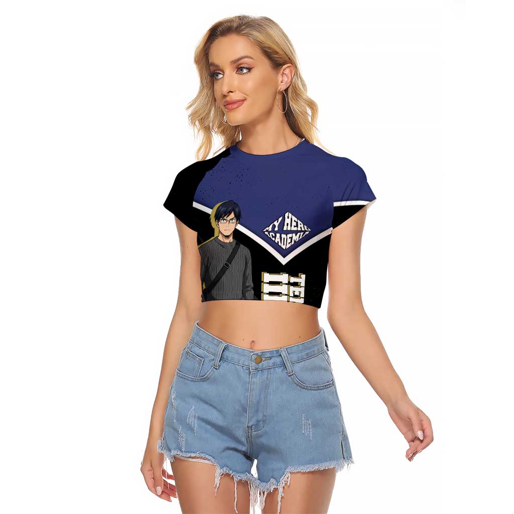 Tenya Iida My Hero Academia Raglan Cropped T Shirt Anime Grunge Splatter Graphic Style
