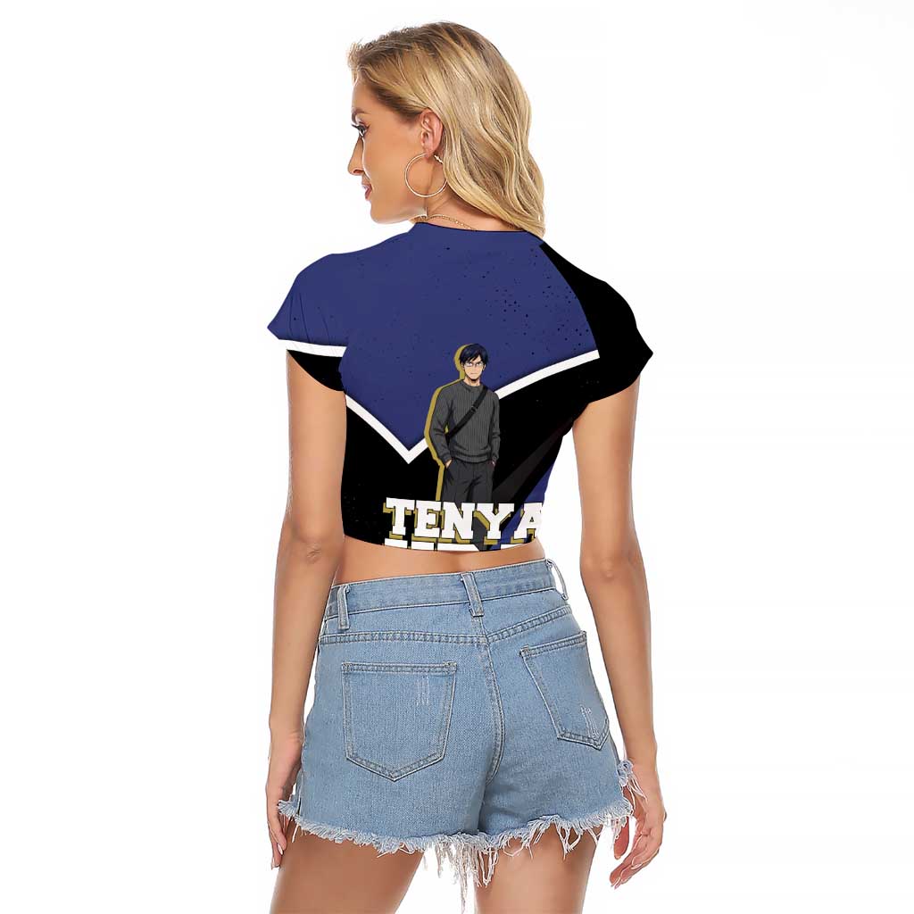 Tenya Iida My Hero Academia Raglan Cropped T Shirt Anime Grunge Splatter Graphic Style