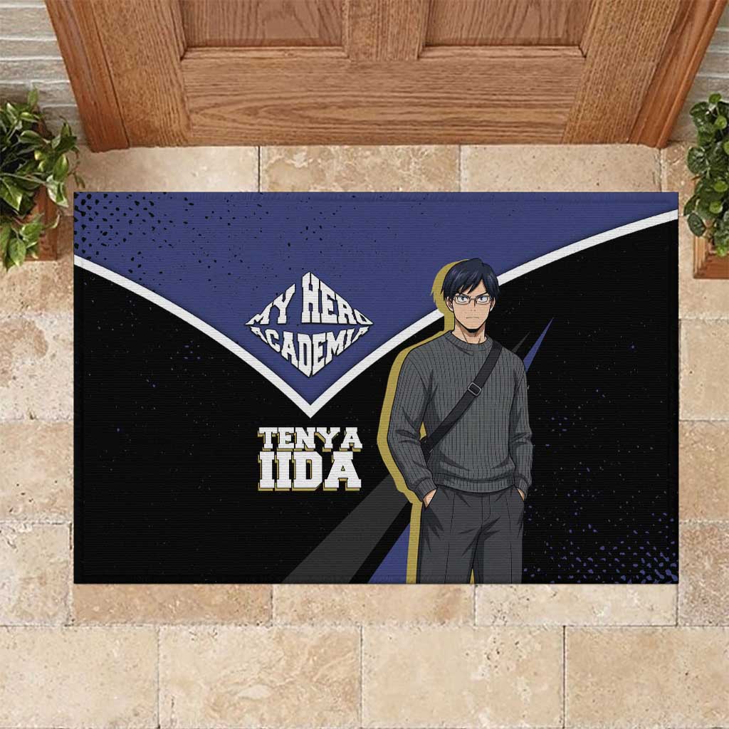Tenya Iida My Hero Academia Rubber Doormat Anime Grunge Splatter Graphic Style