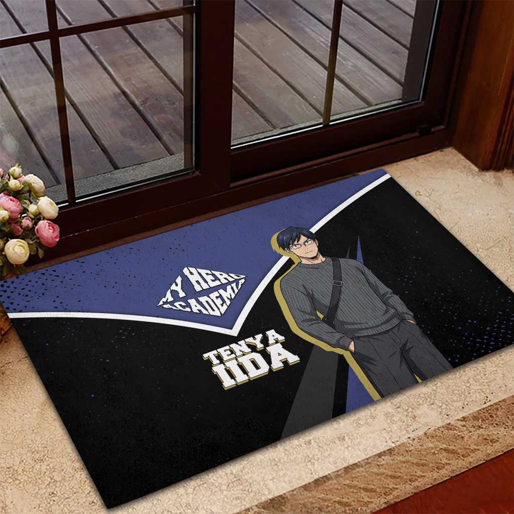 Tenya Iida My Hero Academia Rubber Doormat Anime Grunge Splatter Graphic Style
