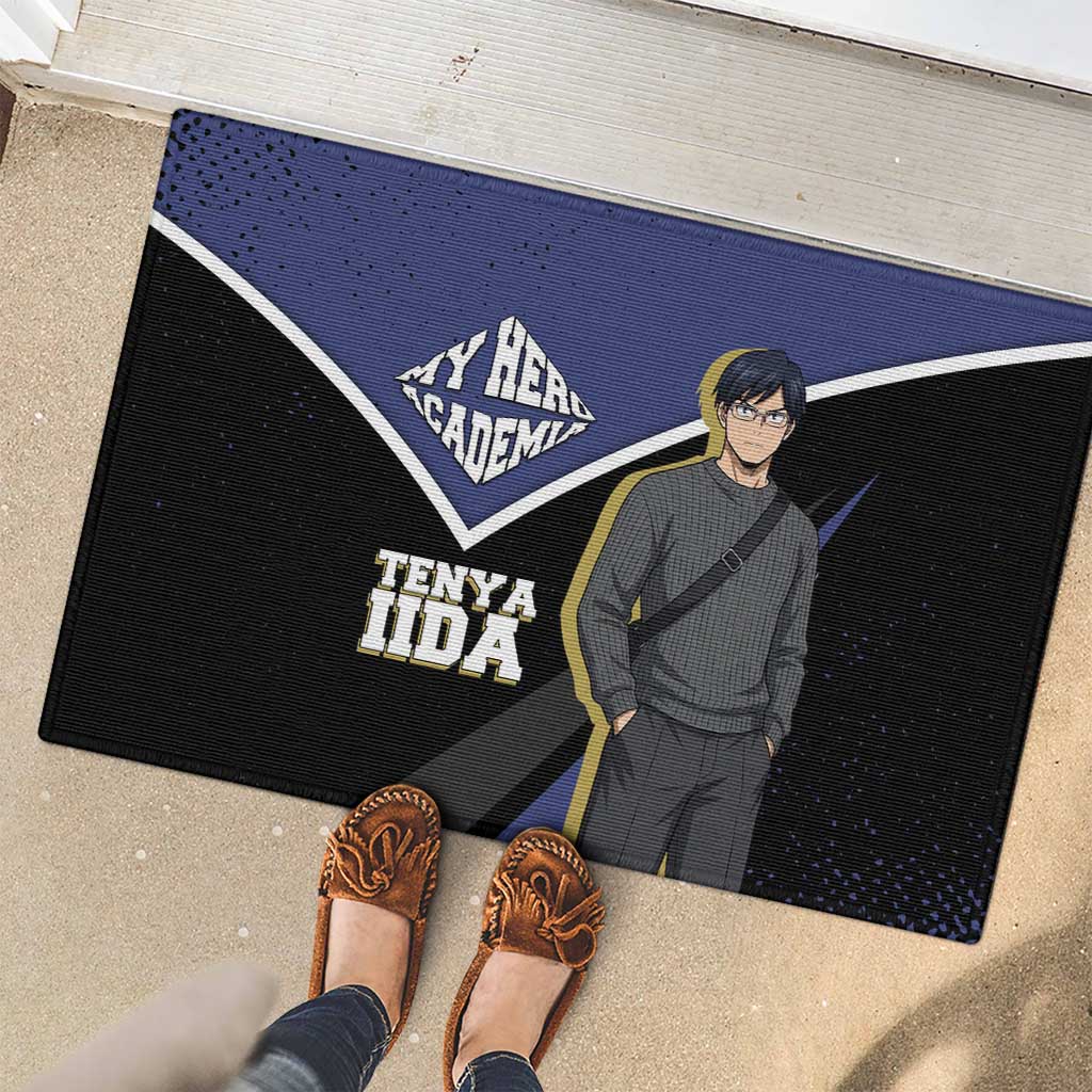 Tenya Iida My Hero Academia Rubber Doormat Anime Grunge Splatter Graphic Style