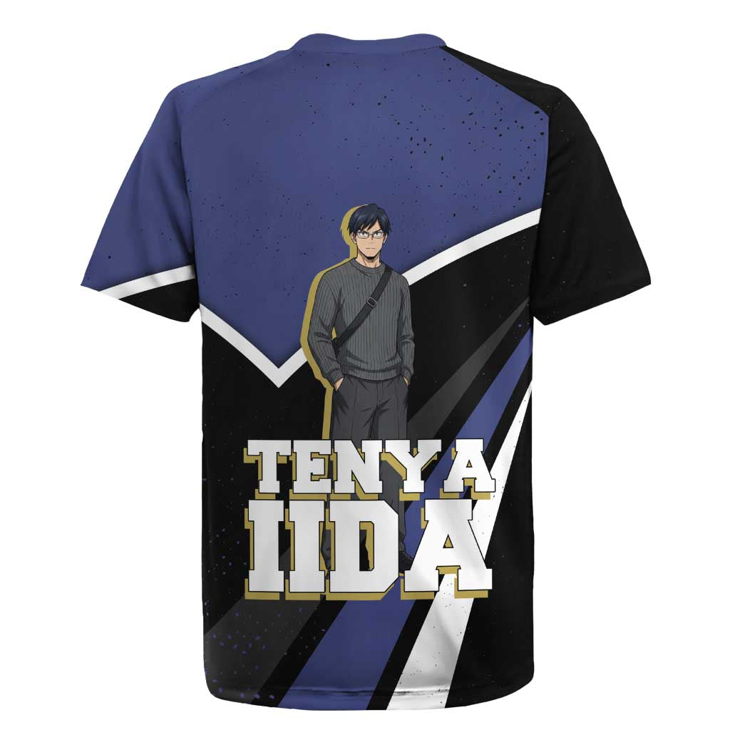 Tenya Iida My Hero Academia Rugby Jersey Anime Grunge Splatter Graphic Style