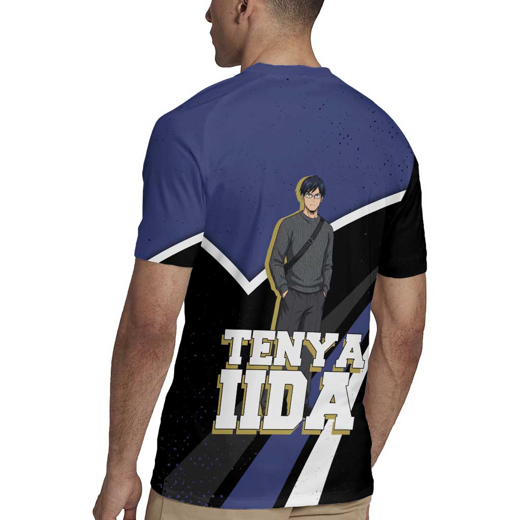 Tenya Iida My Hero Academia Rugby Jersey Anime Grunge Splatter Graphic Style