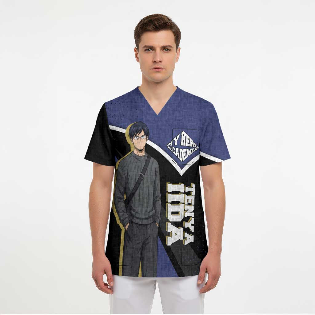 Tenya Iida My Hero Academia Scrub Top Anime Grunge Splatter Graphic Style