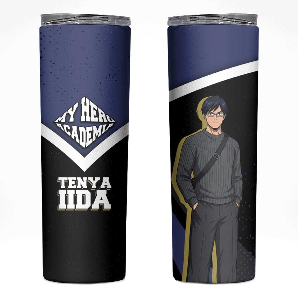 Tenya Iida My Hero Academia Skinny Tumbler Anime Grunge Splatter Graphic Style