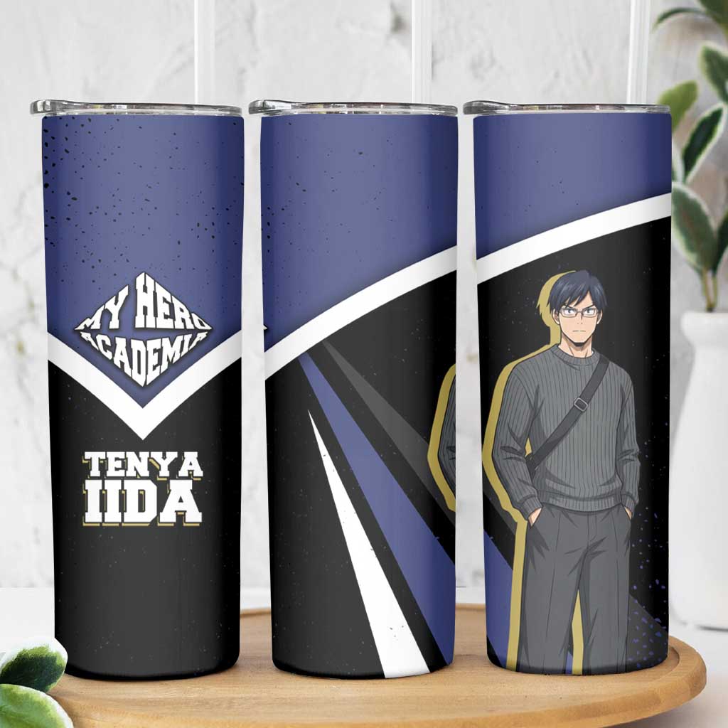 Tenya Iida My Hero Academia Skinny Tumbler Anime Grunge Splatter Graphic Style