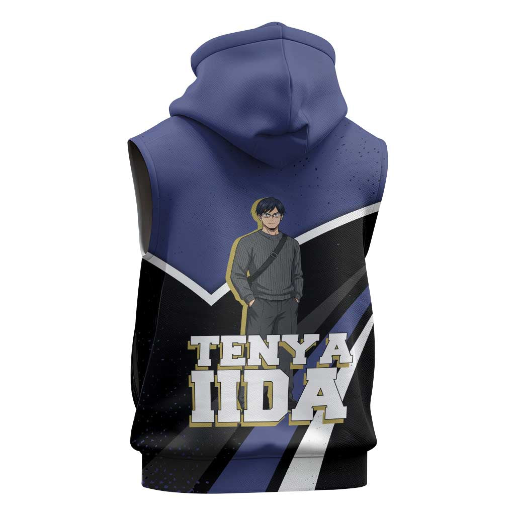 Tenya Iida My Hero Academia Sleeveless Hoodie Anime Grunge Splatter Graphic Style