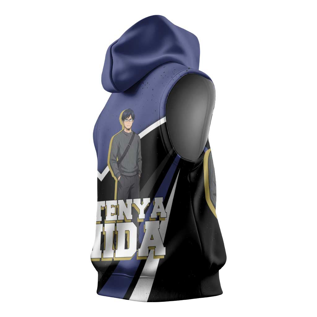 Tenya Iida My Hero Academia Sleeveless Hoodie Anime Grunge Splatter Graphic Style
